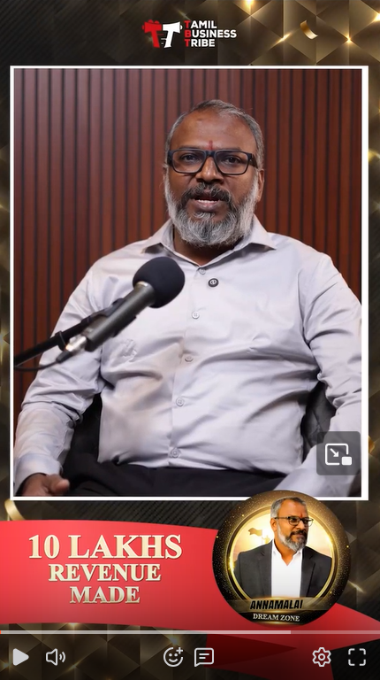 Watch Annamalai 10 Lakhs Revenue Scaling Story